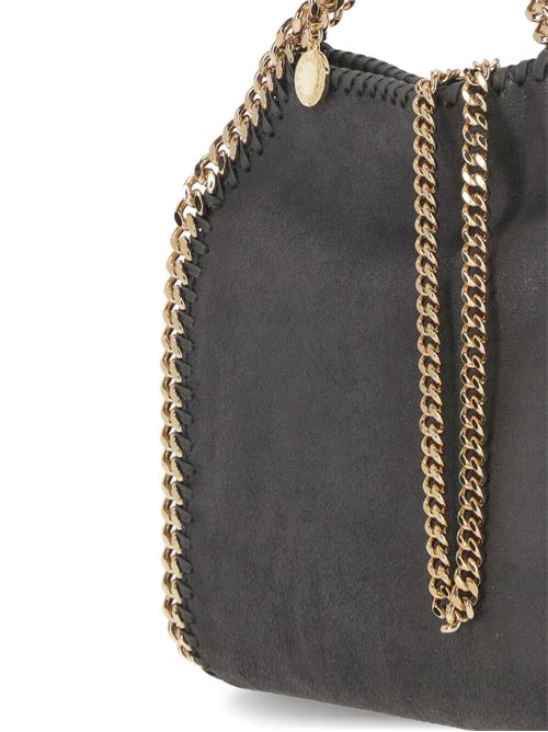 charcoal grey gold-tone hardware signature diamond-cut chain-link trim logo Stella Mc Cartney | 371223W93551100